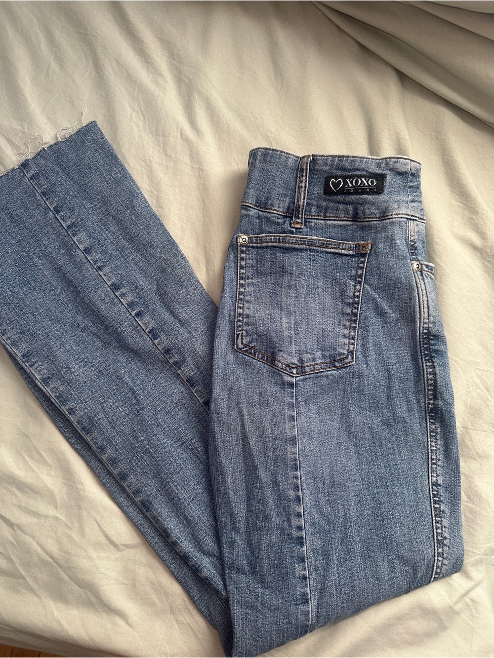 XOXO Women's Medium Blue High-Rise flare Jeans